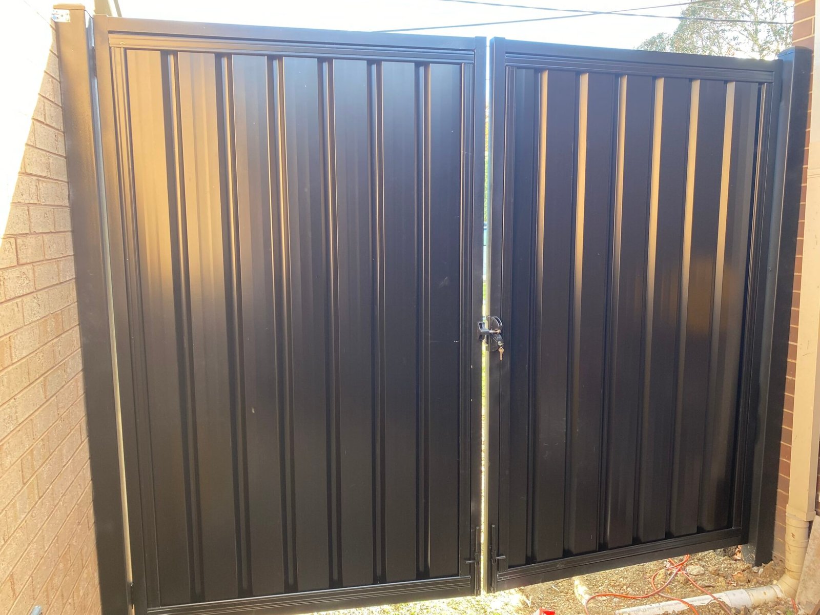 Simple Colorbond Gate Colorbond double swing gate - DIY Steel Supply