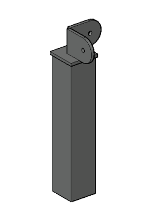 post with base plate and top bracket for pergola