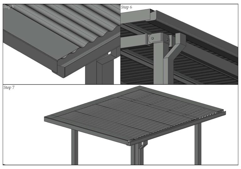 a step-by-step drawing of a roof